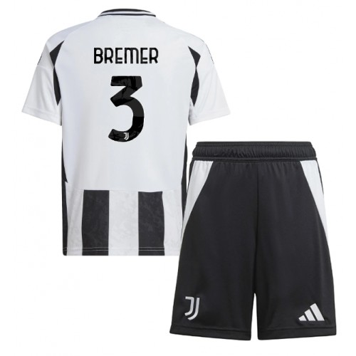 Dres Juventus Gleison Bremer #3 Domaci za djecu 2024-25 Kratak Rukav (+ kratke hlače)